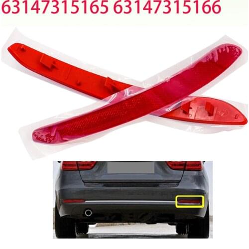 1 Pair Rear Left+Right Bumper Reflector Red Lens Assy For BMW 3 Series F34 New 63147315165 63147315166