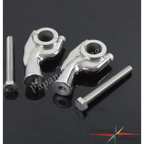 Papanda Motorbike Polish Handlebar Raiser 22mm Handle Bar Clamp For Harley Bobber Chopper Springer 7/8" HandleBars