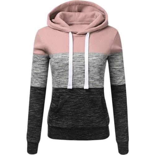 Womens Long-Sleeved Pullovers Slim-Fit Warm Autumn/winter Hooded Sweater Female Color Matching Hoodies Large Size 5XL