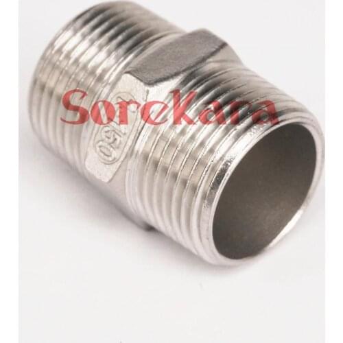 1-1/2" BSPT Male Thread Hex Nipple Union 304 Stainless Pipe Fitting Connector Coupler water oil air 143 PSI