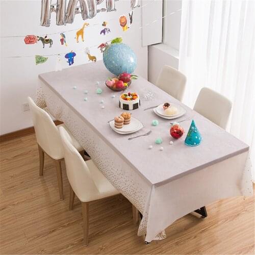 2 pcs Cloths Plastic Tablecloths Gold Dot Disposable Tablecloths Home Decorative Festival Birthday Party Dining Table Cover