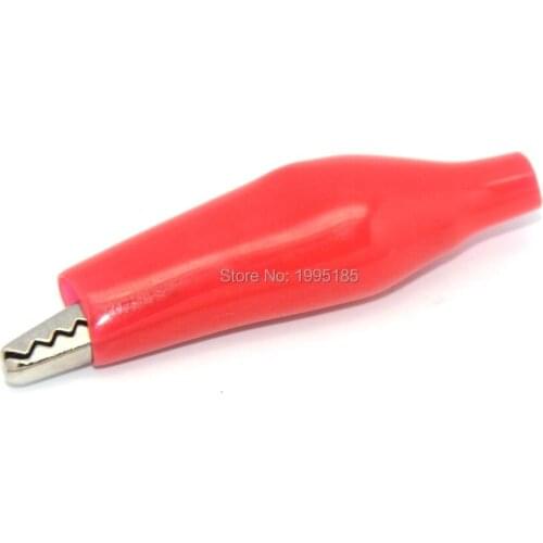 20 PCS Metal Alligator Clip crocodile electrical Clamp FOR Testing Probe Meter 35MM Red Plastic Boot
