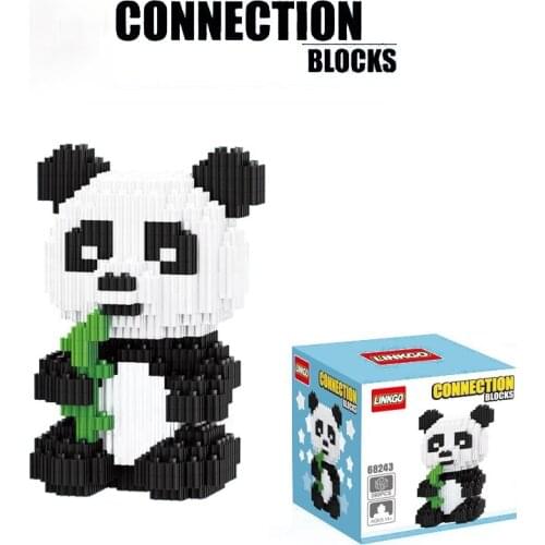 390Pcs Self-Locking Bricks DIY Assembly Panda Children Educational Mini Building Blocks Animal Model Bricks Panda toy