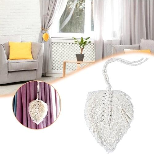 4PCS Curtain Tiebacks Handmade Holdbacks Leaf Shaped Curtain Tieback Buckle Curtain Bohemian Home Decoration Drapery Holdback