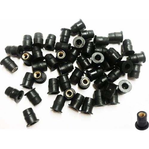 50 Pcs M5x0.8mm Fixed Nuts for Motorcycle Fairings, Body Parts, Fenders,Bumpers