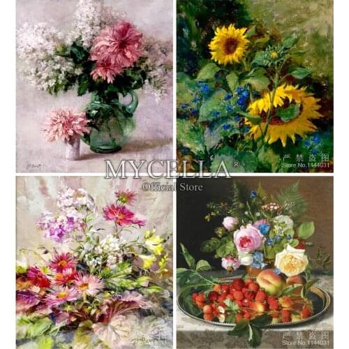 5D Diy Diamond Painting Flowers Vase Sunflower Diamond Mosaic Cross Stitch Full Round Diamond Embroidery Sets Home Decoration