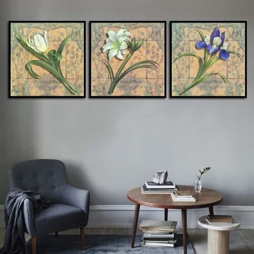 Abstract Realistic Orchid 3p KIT Canvas Painting Modern Home Decoration Living Room Bedroom Wall Decor Picture