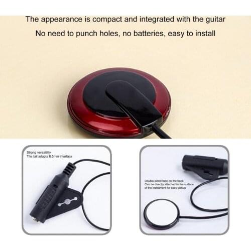 Accessory Practical Easy To Install Ukulele Pickup Guitar Parts Acoustic Guitar Pickup Punch-free for Indoor
