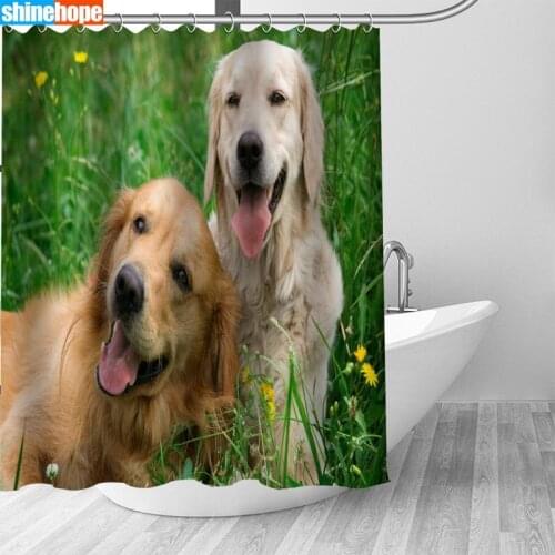 Big Sale New Custom Labrador Dogs Animals Modern Shower Curtain with Hooks bathroom Waterproof Polyester Fabric