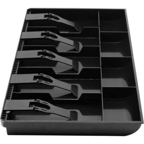 M17D Large Cabinet Cash Drawer Register Insert Money Tray 5 Bills 4 Coins Compartments Storage Box Replacement Cashier