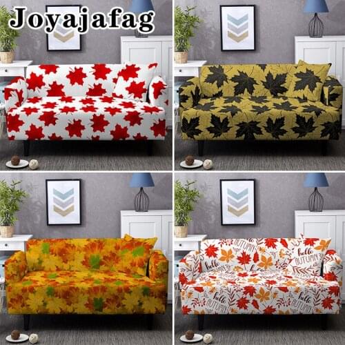 Hello Autum Map Leaves Sofa Cover For Living Room 1/2/3/4 Seater Dust-proof All-cover Elastic Slipcover Washable Couch Covers