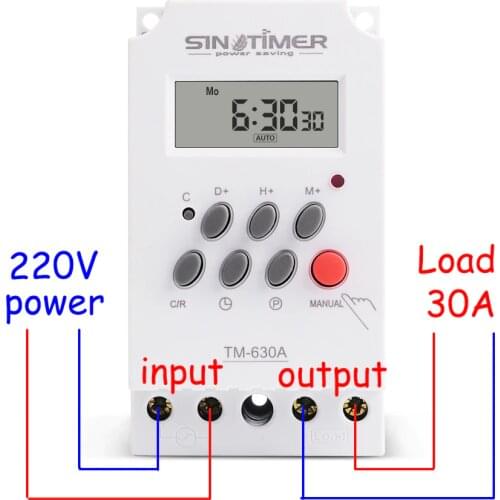 30Amp 220V MINI TIMER SWITCH 7 Days Programmable Time Relay FREE SHIPPING
