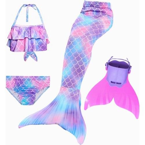 2019 HOT!Kids Mermaid Tail for Swimming Costume with Monofin Fin Girls Zeemeerminstaart Cola De Sirena Cauda De Sereia Costumes
