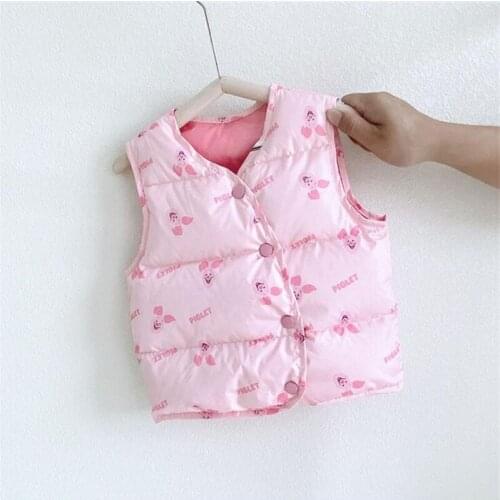 Childrens Down Vest Boys and Girls White Duck Infant Baby Waistcoat Sleeveless Kids Thick Clothing