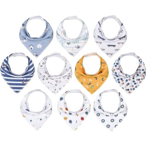 Baby Bandana Drool Bibs Unisex 10 Pcs Bibs Set for Drooling & Teething 100% Organic Cotton Newborn Absorbent Hypoallergenic Bibs