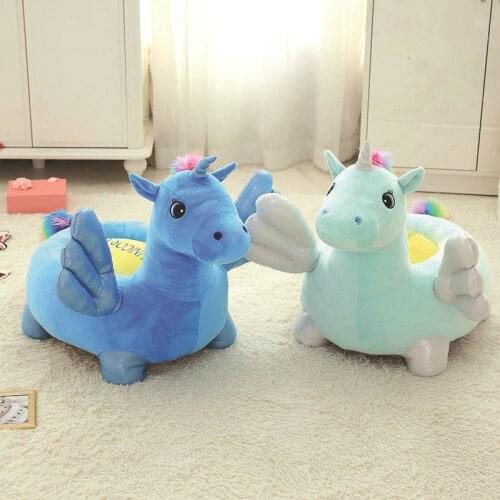 New Baby Unicorn Sofa Stool Cartoon Couch Childrens Plush Toy Chair Toddler Nest Birthday Gift Kindergarten School Decoration