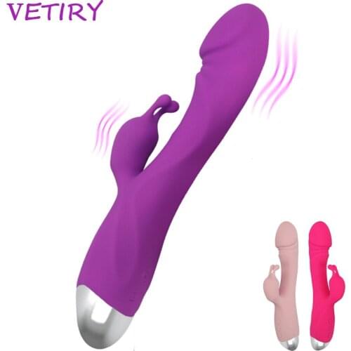 Dual Vibration Magic Wand 10 Frequency Powerful Rabbit Vibrator Female Masturbation Clitoris Stimulator G Spot Dildo AV Stick