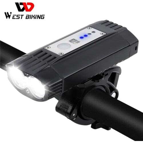 WEST BIKING 4000mAh Bicycle Light T6 USB MTB Road Bike Headlight Flashlight Bike Accessories 5 Mode LED Cycling Front light Lamp