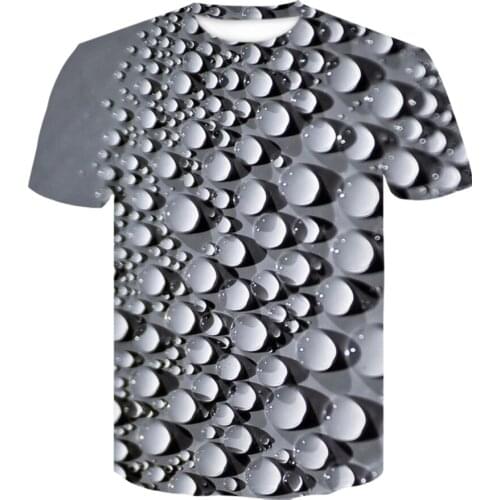 2021 New Personality T shirt mens round neck short sleeve 3D Drops of water Print tshirt summer streetwear t-shirts casual Tops