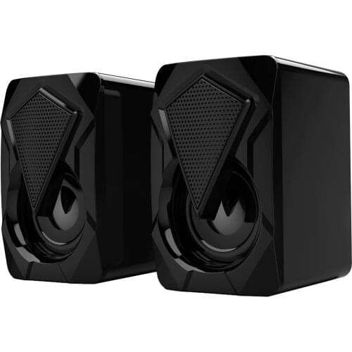 Computer Speakers 2* 3W USB Loud Speaker with Stereo Bass Colorful LED Light, Dual-Channel Multimedia Speakers for PC Desktop