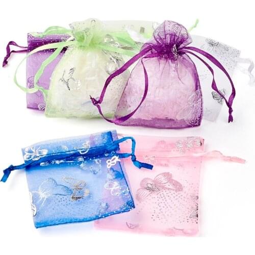 Pouches Organza Bags Rectangle Jewelry Packaging & Display Randomly Color 9x7cm Accessories Free Shipping Wholesale Square Bags