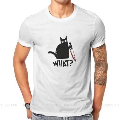 TShirt for Men Black Cat Soft Leisure Sweatshirts T Shirt High Quality Trendy Loose
