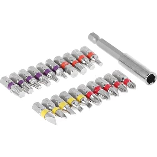 20 Pcs Torx Flat Hex Screwdriver Bit Set PH Head Color Coded with Magnetic Holder A0KF