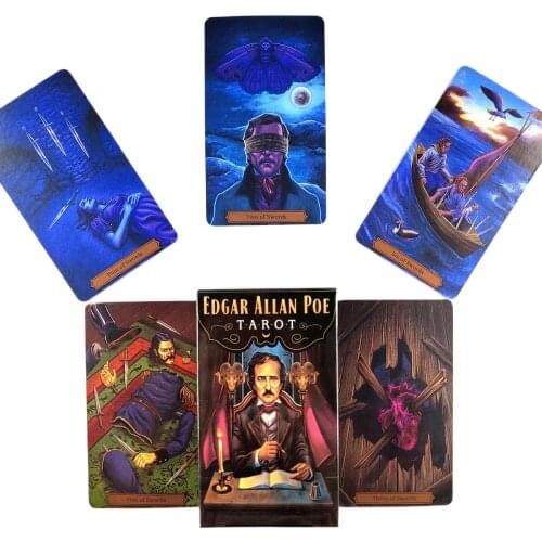 Latest High Quality Edgar Allan Poe Tarot Cards Fortune Guidance Telling Divination Deck Board Game With PDF Guidebook 78 Pcs