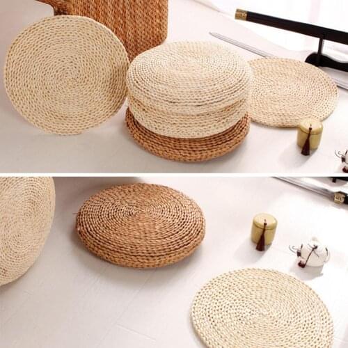 2021 New Straw Zafu Yoga Meditation Cushion Japanese Style Tatami Filled with Silk Wadding House Decor Cushion