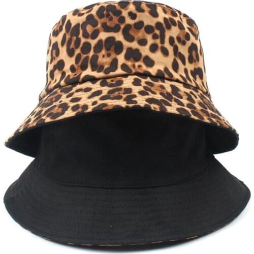 2019 Two Side Reversible Leopard bucket hat for men women sexy fisherman hat panama bob hat summer autumn fashion hat