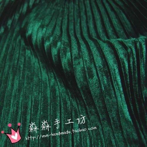 0.5M Pleated Crushed Pleuche Velvet Fabric Cloth For Autumn And Winter Ruffled Fold Dress Skirt Crumpled Silk Velvet Fabric