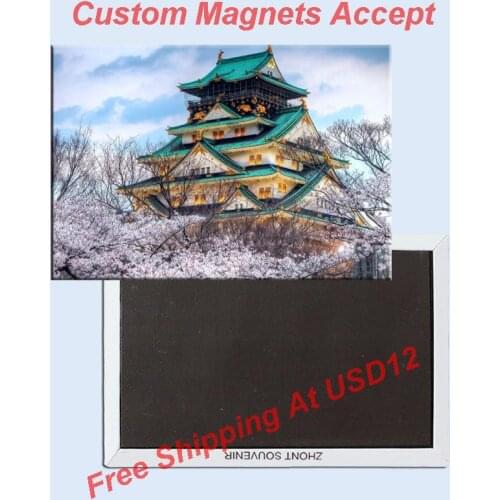 Rectangle Rigid Magnets Home Decor Stickers,Japan Osaka Castle Souvenir Fridge Magnet 5654