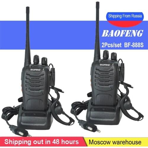 2 PCS Baofeng BF-888S Walkie Talkie bf 888s 5W Portable cb ham radioTwo-way radio 5W 16CH profession transceiver walkie set