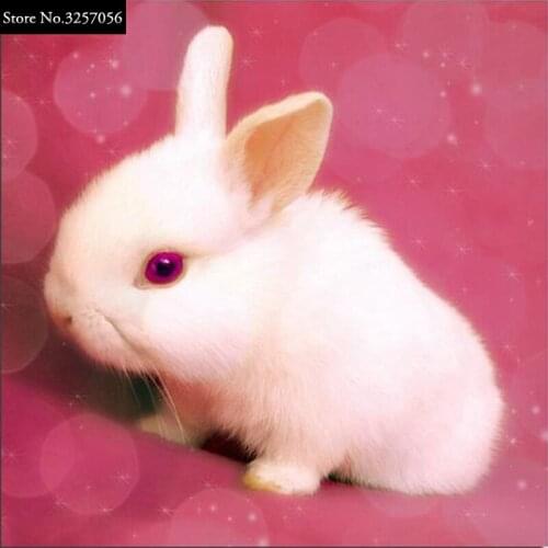 Needlework Diamond Embroidery New Rabbit Picture 5D DIY Diamond Painting Cross Stitch Round Rhinestone New Year Decoration Gift