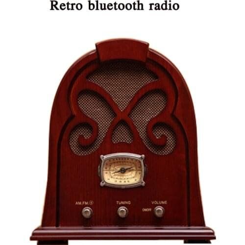 Old-fashioned retro bluetooth radio M8182 antique old-fashioned radio desktop wooden speaker pointer speaker Classic style