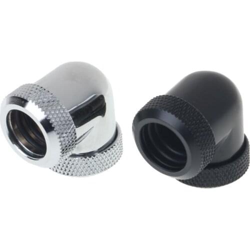 Water Cooling G1/4 Thread 90 Degree Elbow Adapter Tube Connector 14mm Rigid Hard Tube Connector Water Block Fittings