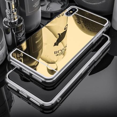 Luxury Mirror Case For iPhone X XS Max XR Phone Full Cover Case For iPhone 7 8 6 6s Plus 5 5S SE Soft TPU Funda Coque