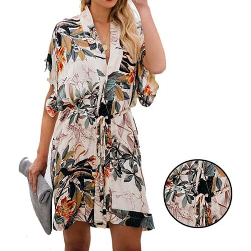 Women Print V-neck Dress Autumn Summmer Mini Dresses Sexy Irregular Streetwear Elegant Casual Slim Sashes Female Trendy Floral