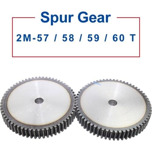 1 Piece spur Gear 2M57/58/59/60T Process Hole 16 mm motor gear Low Carbon Steel Material pinion gear Total Height 20 mm