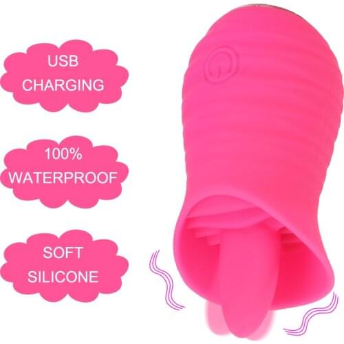 10 Frequency Sex Toys for Women Bullet Vibrator Soft Tongue Licking Vibrator Rechargeable Clit Nipple Sucker Clitoral Stimulator