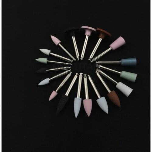 2.35mm Dental Lab Diamond Burs Cups Latch type Assorted Silicone Polisher 18pcs