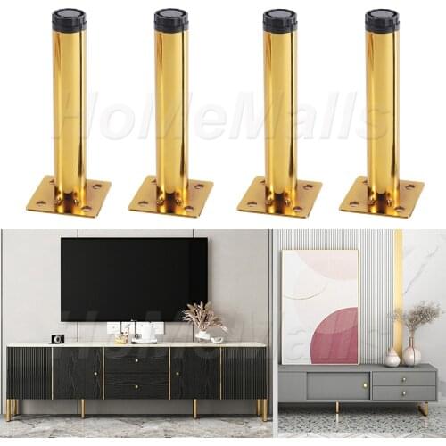 2/4 Pieces Set 100-180mm Metal Furniture Leg Support Leg Sofa Cupboard Coffee Table TV Cabinet Bathroom Cabinet Foot Gold