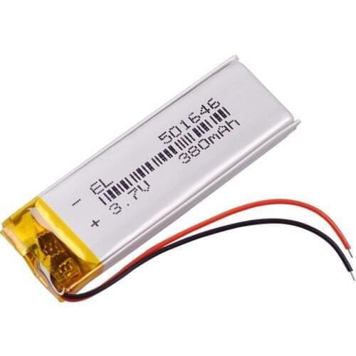 3.7V 380mAh 501646 Rechargeable li Polymer Li-ion Battery For bluetooth headset mouse Bracelet Wrist Watch 051646