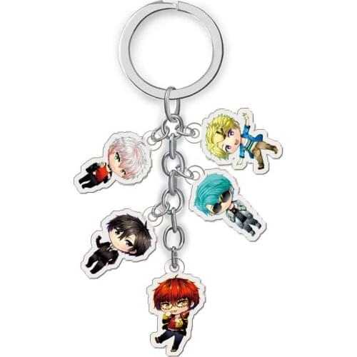 Anime Mystic Messenger Keychain Cartoon Figure Yoosung Jumin Unknown Zen Acrylic Pendant Keyring