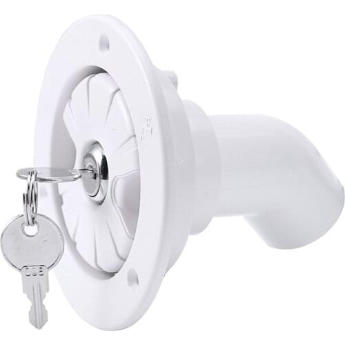 White Plastic Caravan Water Inlet Car Fresh Water Lock Inlet Motorhome RV Trailer Hatch Filler Cap Boat Camper Accessories