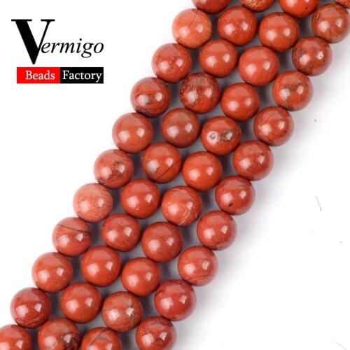 Natural Stone Beads Red Jaspers Loose Round Beads For Jewelry Making 4 6 8 10 12mm Diy Charm Bracelet Necklace Spacer Pearl 15