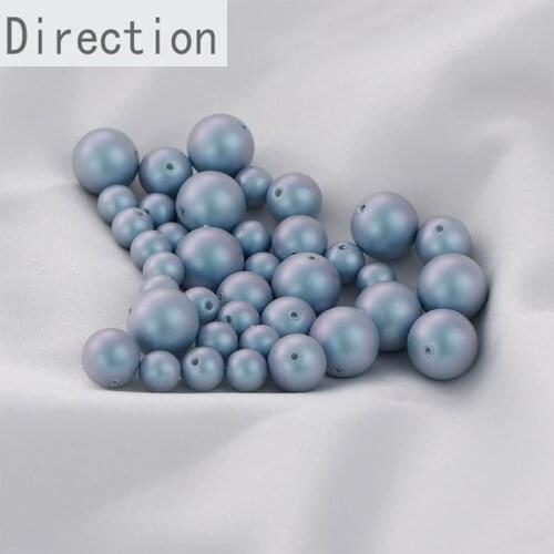 Premium sense blue straight hole half hole pearl round beads 6/8/10mmdiy handmade bracelet earring necklace accessories