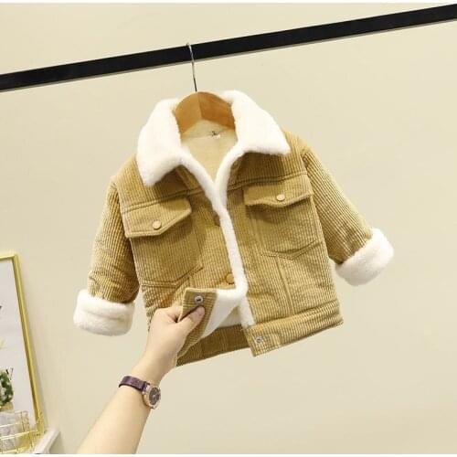 Babys Boys Kids Winter Jacket Baby Girl Clothes Children Clothing Girls Outerwear Coats Corduroy Jackets Faux Fur Coat Snow Wear