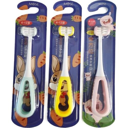 Baby Toothbrush 3 Sided Safety Soft Brush Children Silicone Nano Brush Oral Hygiene Care Teeth Brushes kinderen tandenborstel