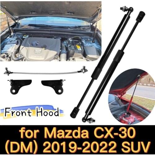 For Mazda CX-30 CX30 DM 2019-2021 SUV Front Hood Bonnet Gas Struts Bars Carbon Fiber Shock Spring Dampers Lift Supports Absorber